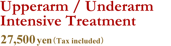 Upperarm / Underarm Intensive Treatment / 27,500yen（Tax included）